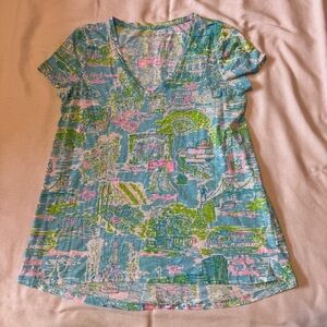 Lilly Pulitzer Small Etta Tee ~ Philadelphia Short Sleeve Colorful Top